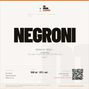 Bottled Negroni Label